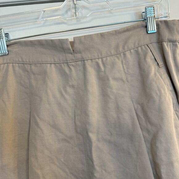 Max Mara Women's Skirt Linen Blend Khaki Knee Length Size 10 Made In Italy EUC - Picture 3 of 12